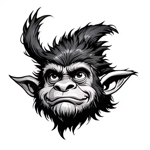 Norway cute troll tattoo design idea