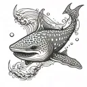 Whale shark swimming tattoo design idea
