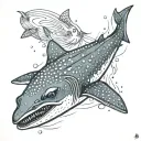 Whale shark swimming tattoo design idea