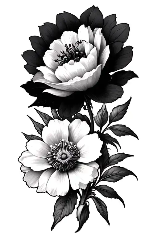 birth flower tattoo for July and February  tattoo design idea