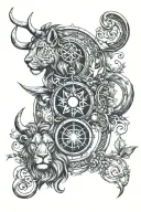 Leo Capricorn Sagittarius tattoo design idea