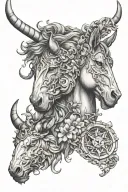 Leo Capricorn Sagittarius tattoo design idea