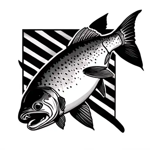 independence creek rainbow trout tattoo design idea