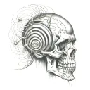 something to symboliz overcoming a traumatic injury to the head and sound waves to symbolize hearing loss tattoo design idea