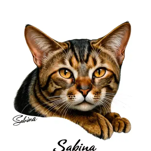 "Sabina" bengal cat tattoo design idea