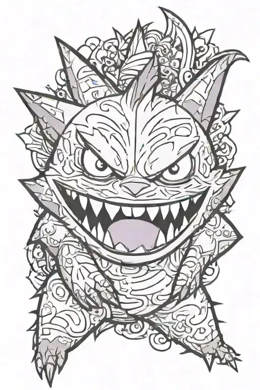 Pokemon Gengar tattoo design idea