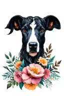 grand teton with floral tattoo design idea