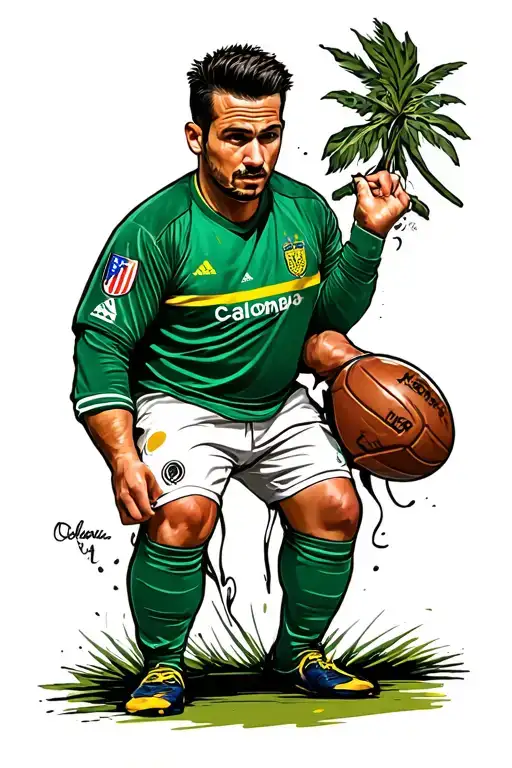 Atletico Nacional Colombia Drunk Coat tattoo design idea