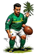 Atletico Nacional Colombia Drunk Coat tattoo design idea