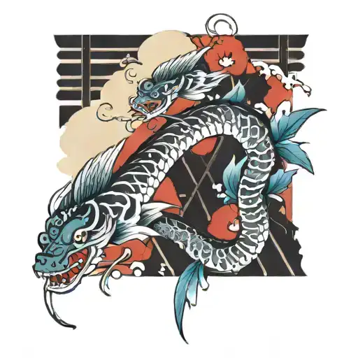 traditional norigae tattoo design idea