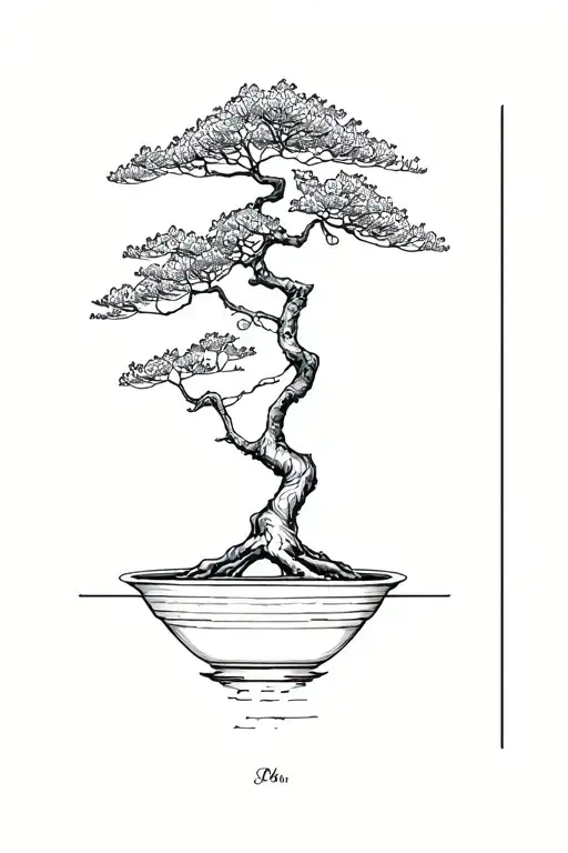 bonsai tree tattoo design idea