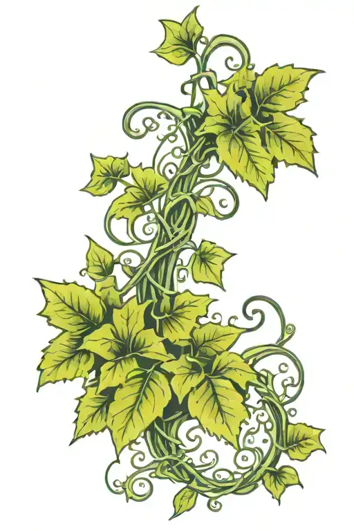 climbing ivy vines tendrils tattoo design idea