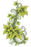 climbing ivy vines tendrils tattoo design idea