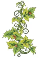 climbing ivy vines tendrils tattoo design idea