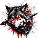 dagger wolf and quote "what we do in life echoes in eternity" tattoo design idea