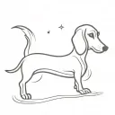 simple dachshund silhouette tattoo design idea