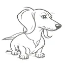 simple dachshund silhouette tattoo design idea
