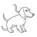 simple dachshund silhouette tattoo design idea