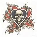 skull and thorns tattoo design idea