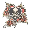 skull and thorns tattoo design idea