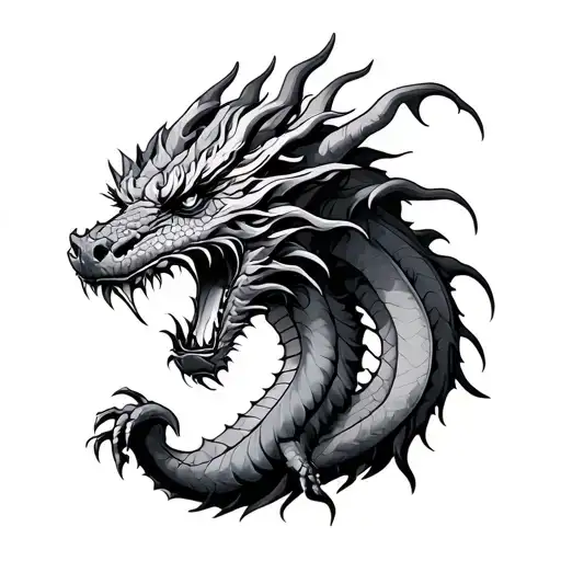 3 headed dragon tattoo design idea