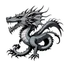 3 headed dragon tattoo design idea