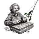 grandmother, cribbage board, England, fishing, hummingbird  tattoo design idea