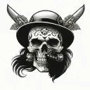 truck driver skull tattoo design idea