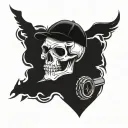 truck driver skull tattoo design idea