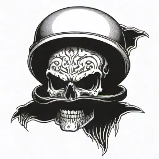 truck driver skull tattoo design idea