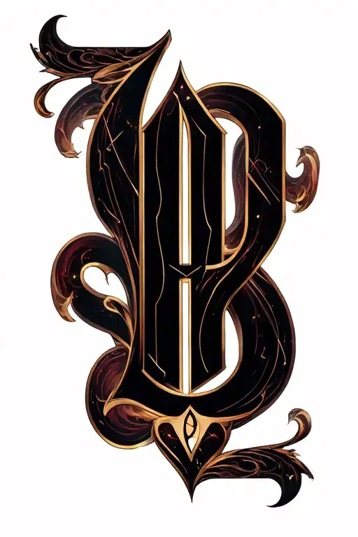 A sigil created from the letters M, S, T, R, N, G, B, F, L, C, D.  tattoo design idea