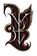 A sigil created from the letters M, S, T, R, N, G, B, F, L, C, D.  tattoo design idea