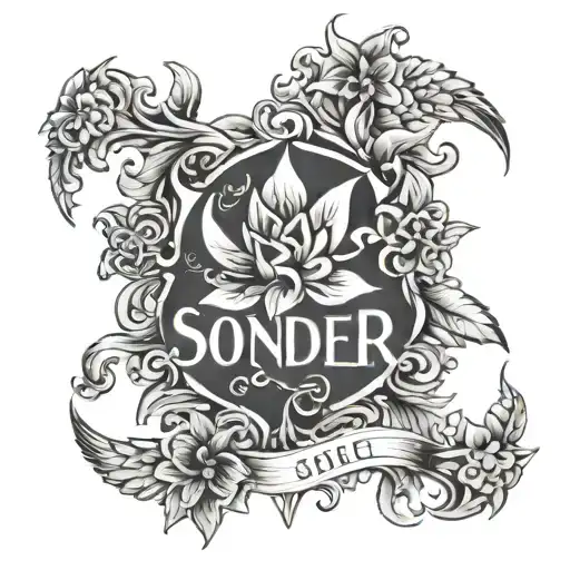 "sonder" word blessed tattoo design idea