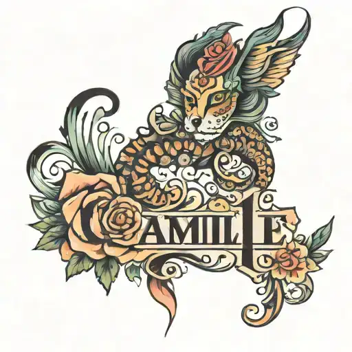 my daughter's name Camille tattoo design idea