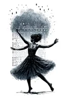 Dancing through my storms Including this sentence in morse code. Don't incorporate a dancer in the design tattoo design idea