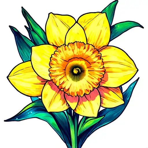 daffodils Aurora borealis tattoo design idea