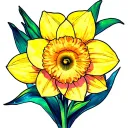 daffodils Aurora borealis tattoo design idea