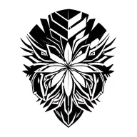 geometric mandala inspired by polynesian tribal and cyberpunk tattoo design idea