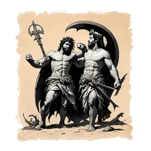 David vs Goliath tattoo design idea