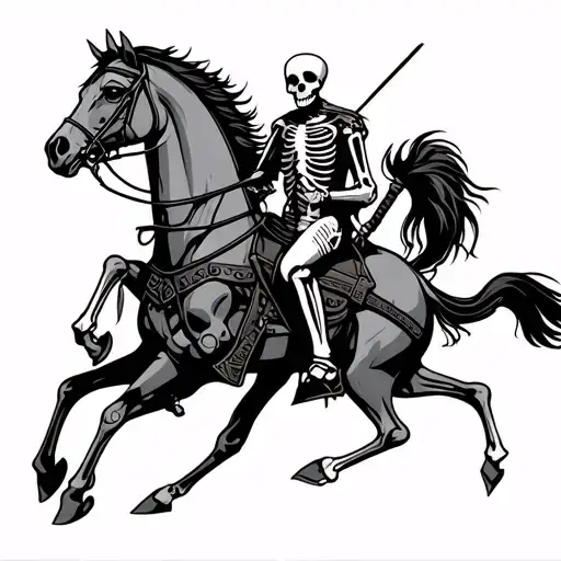 skeleton cavalry tattoo design idea