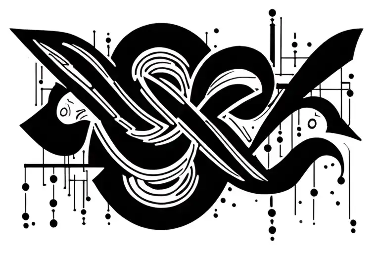 morse code pattern .. ..- ... - .. - .. .- / tattoo design idea