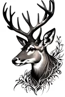 A deer head tattoo design combining elements tattoo design idea