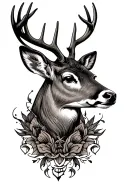 A deer head tattoo design combining elements tattoo design idea