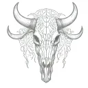 bull skull tattoo design idea