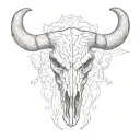 bull skull tattoo design idea