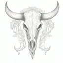 bull skull tattoo design idea