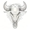 bull skull tattoo design idea