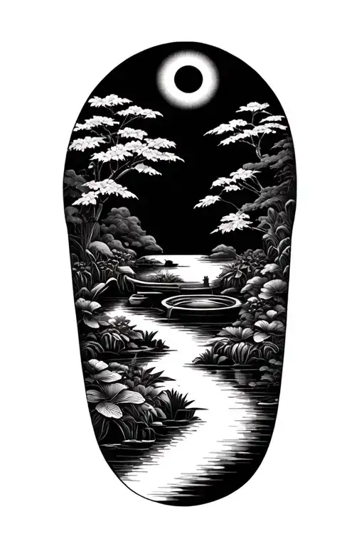 zen garden scene tattoo tattoo design idea