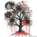 tree abstract compas tattoo design idea