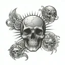 Gemini, skull, sun and moon tattoo design idea